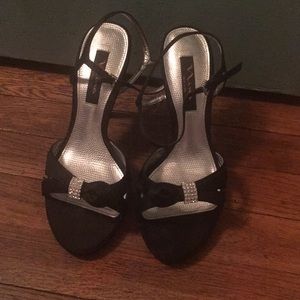 Black strappy heels
